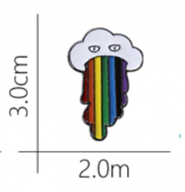 Rainbow Puking Rainbow Cloud Lapel Pin