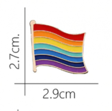 Retro Rainbow Waving Pride Flag Lapel Pin