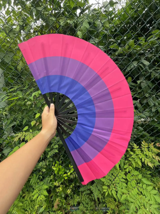 Bisexual Pride Folding Hand Fan – 25" Wide