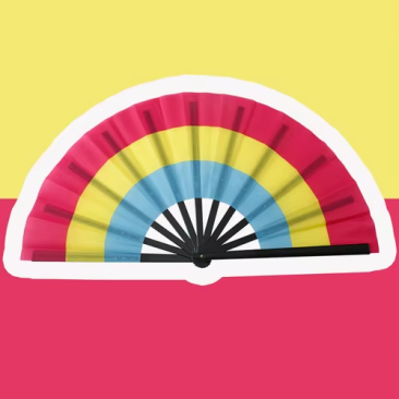 Pansexual Pride Folding Hand Fan – 25" Wide