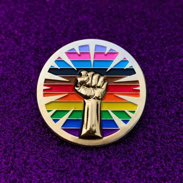 Inclusive Pride Resist Fist pin