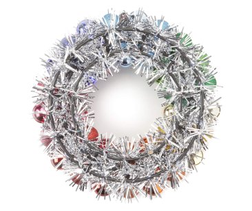 16" Rainbow Ornament & Tinsel Wreath