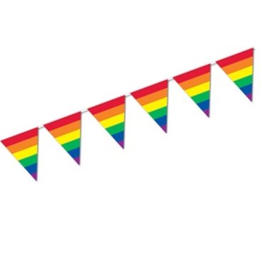 Gay Pride - Large 30ft Rainbow Flag Pennants Streamer