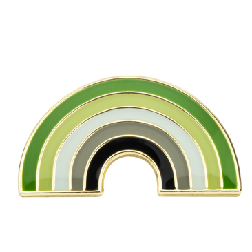 Aromantic Rainbow Label Pin