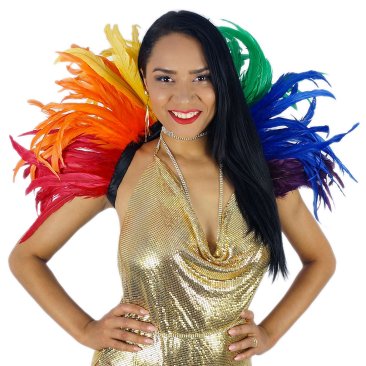 Carnival Feather Collar Rainbow