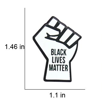 BLM Black Lives Matter Fist of Solidarity Enamel Lapel Pin in White