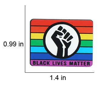 BLM Black Lives Matter "Fist of Solidarity" with Rainbow Enamel Lapel Pin in Black