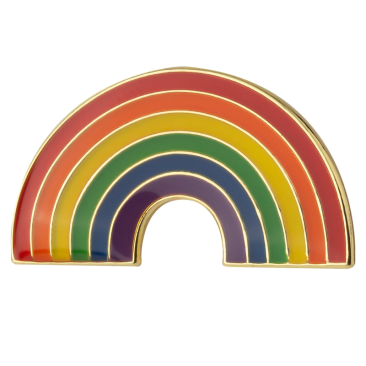 Gay Pride Rainbow Label Pin