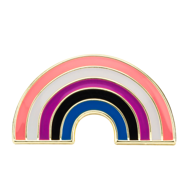 Genderfluid Rainbow Label Pin