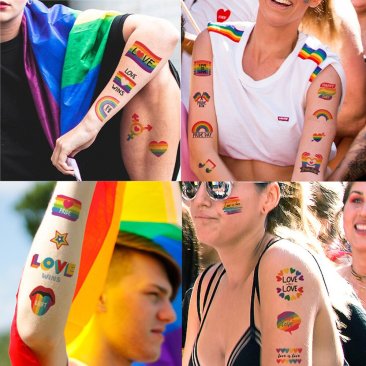 Rainbow Pride Temporary Tattoo Pack A113