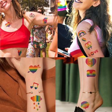Rainbow Pride Temporary Tattoo Pack A113