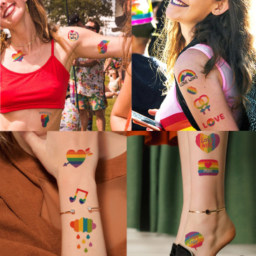 Rainbow Pride Temporary Tattoo Pack A118