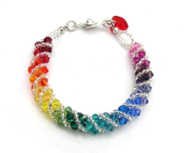 Sparkling Rainbow Swarovski Twist Bracelet