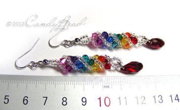 Sparkling Rainbow Swarovski Twist Earrings