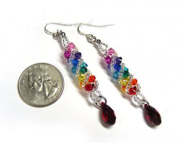 Sparkling Rainbow Swarovski Twist Earrings