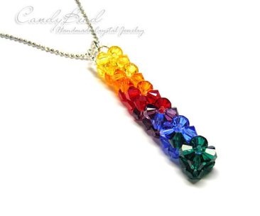 Sparkling Rainbow Swarovski Pendant Necklace