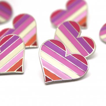 Lesbian Pride Heart Lapel Pin