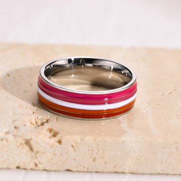 Stainless Steel Lesbian Pride Ring