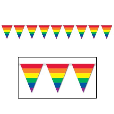 Gay Pride Rainbow - 11" x 12ft Rainbow Flag Pennants Streamer