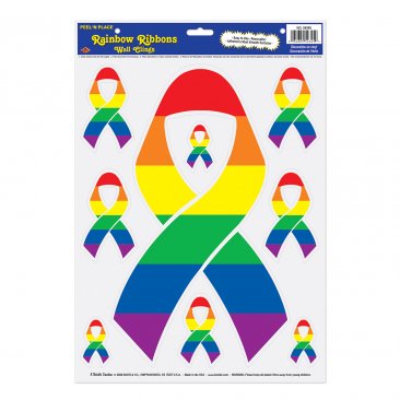 Rainbow Ribbons Peel 'N Place 12" x 17"