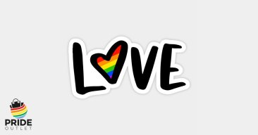 PrideOutlet LOVE Rainbow Heart 4" Inch Bumper Sticker