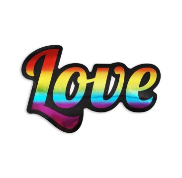 Rainbow Metallic Love Sticker