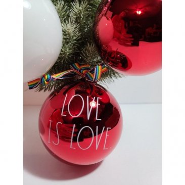 Rae Dunn - Set of 3 Christmas Ornaments - Love Is Love, Love Wins
