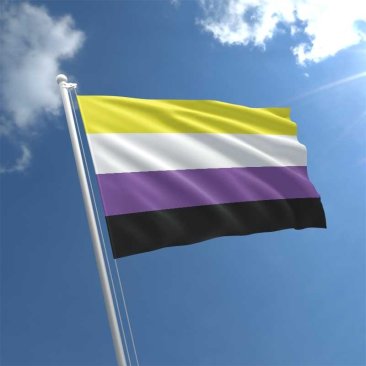 Non Binary - 3' x 5' Polyester  Flag w/Metal Grommets and a Cotton Heading