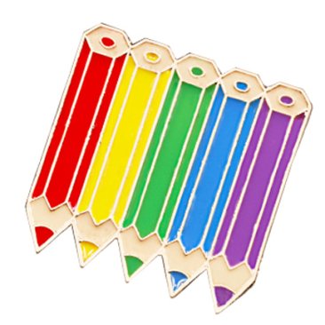 Retro Rainbow Pencils Lapel Pin