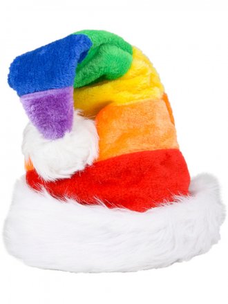 Rainbow Pride Gay Flag Christmas Santa Claus Hat