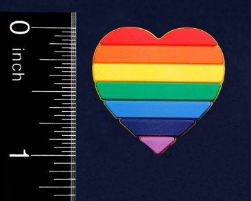 Gay Pride Rainbow Heart Silicone Pin