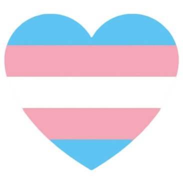 PrideOutlet Reflective Transgender Pride 4" Inch Heart Bumper Sticker