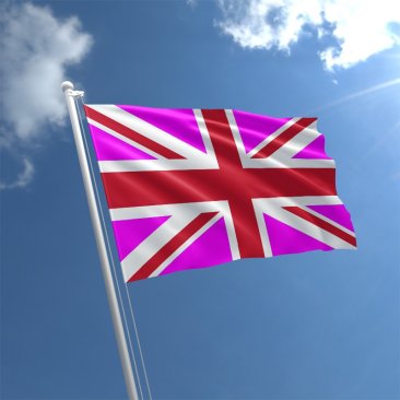 Union Jack Lesbian Pride - 3' x 5' Polyester Flag w/Metal Grommets and a Cotton Heading