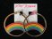 Betsey Johnson's Large Rainbow Hoop Earrings