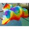 Handmade Rainbow 100% Real Silk Stage Performance Long Silk Veil Fan