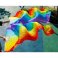 Handmade Rainbow 100% Real Silk Stage Performance Long Silk Veil Fan