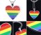 Rainbow Pride Heart Shape Pendant Necklace