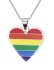 Rainbow Pride Heart Shape Pendant Necklace