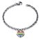 Stainless Steel Bracelet Chain Bracelet Dangling Heart Rainbow