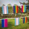 32pcs Assorted Rainbow String Flags