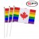 10pk Hand Canadian Rainbow Pride Flags 8.5" by 5.5"