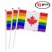 10pk Hand Canadian Rainbow Pride Flags 8.5" by 5.5"