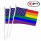 10pk Hand American Rainbow Pride Flags 8.5" by 5.5"