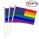 10pk Hand American Rainbow Pride Flags 8.5" by 5.5"