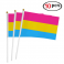 10pk Hand Pansexual Flags 8.5" by 5.5"