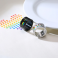 Spinner LOVE ring with Rainbow Inlay in Sliver