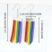 Rainbow Dangle Leather Tassel Earrings