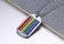 Titanium Stainless Steel Gay Pride Dog Tag w/ Chain