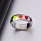 Titanium Steel Rainbow Love Heart Ring