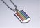 Titanium Stainless Steel Gay Pride Dog Tag w/ Chain